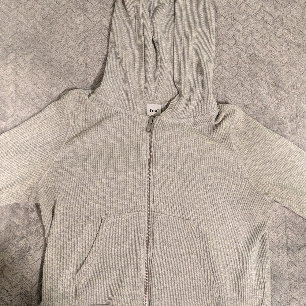 TNA Light Gray Zip-Up Hoodie - Size XS